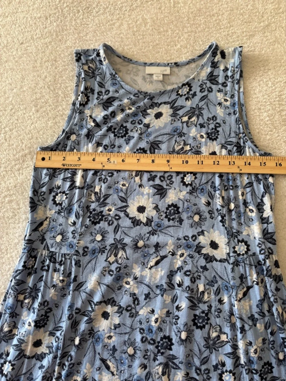 J. Jill Blue Floral Maxi Dress